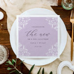 Serviette En Papier Élégante Lavande Vintage Classic Mariage serviette<br><div class="desc">Fêtant le nouveau couple, ces serviettes de mariage élégantes vous impressionneront certainement et continueront le thème de votre célébration mariage sophistiquée et classe. Le design présente un design de angles vintages en lavande / lilas / violet clair. Voir ci-dessous pour apparier les élégants mariages de lavande vintage dans cette collection....</div>