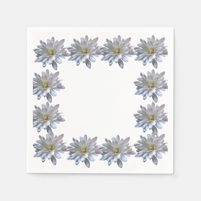 Serviette En Papier Élégante marguerite florale blanche douce (Devant)