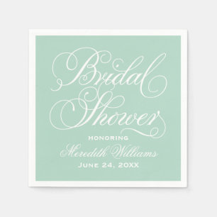 Serviette En Papier Elégante Mariage de calligraphie de Mint Fête des