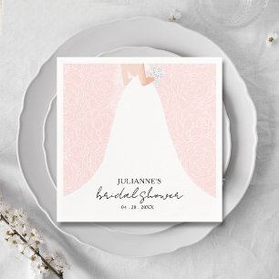 Serviette En Papier Élégante mariée sur Fête des mariées rose