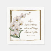 Élégante Orchidées Blanches Bible Verse Mariage