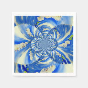 Serviette En Papier Elégante peinture à l'aquarelle d'orchidée blanche