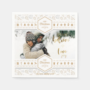 Serviette En Papier Élégante photo d'amour de Noël