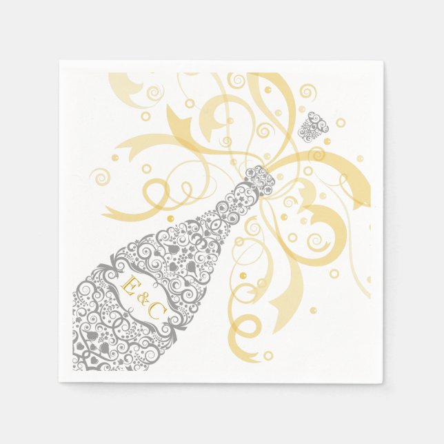 Serviette en papier élégante pour bouteille de Cha (Devant)