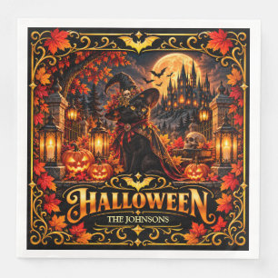 Serviette en papier élégante pour Halloween citrou
