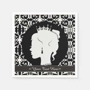 Serviette En Papier Élégante Princesse personnalisée Silhouette servie