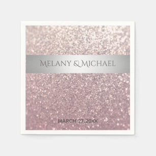 Serviette En Papier Élégante rayure moderne argentée