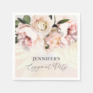 Serviette en papier élégante rose florale pour fia