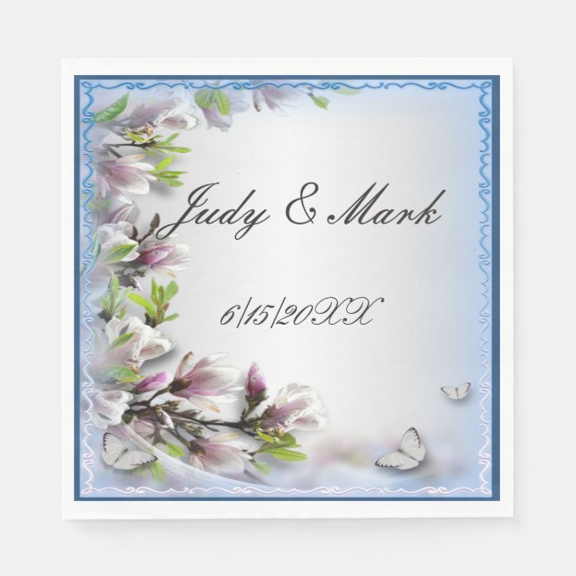 Serviette En Papier Élégante Serviette Florale Violette Et Papier Papi (Devant)