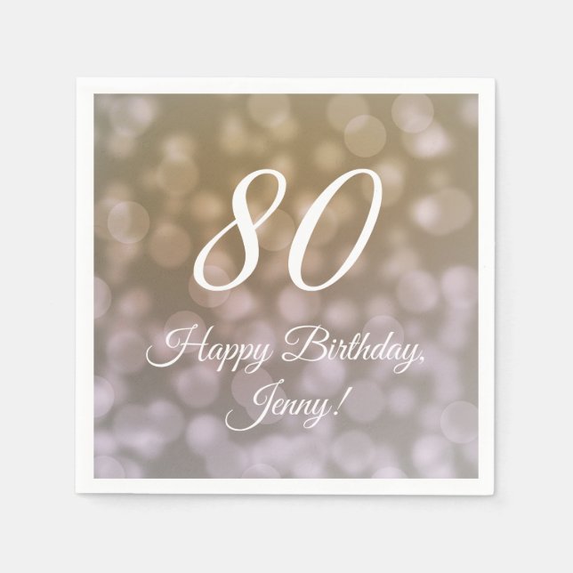 Serviette En Papier Élégante serviettes 80e anniversaire pour elle (Devant)