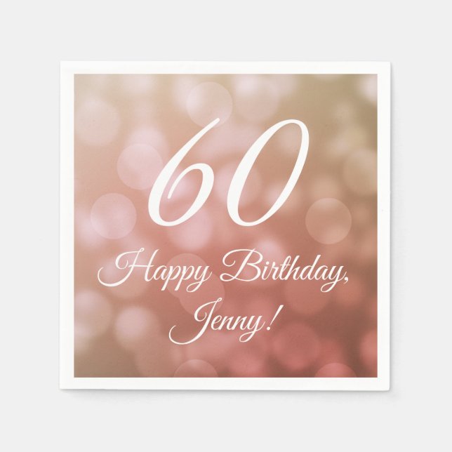 Serviette En Papier Élégante serviettes de 60e anniversaire pour elle  (Devant)