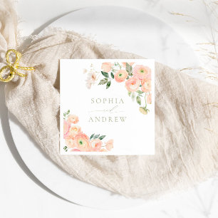 Serviette En Papier Élégante serviettes de Mariage blanc et de taille