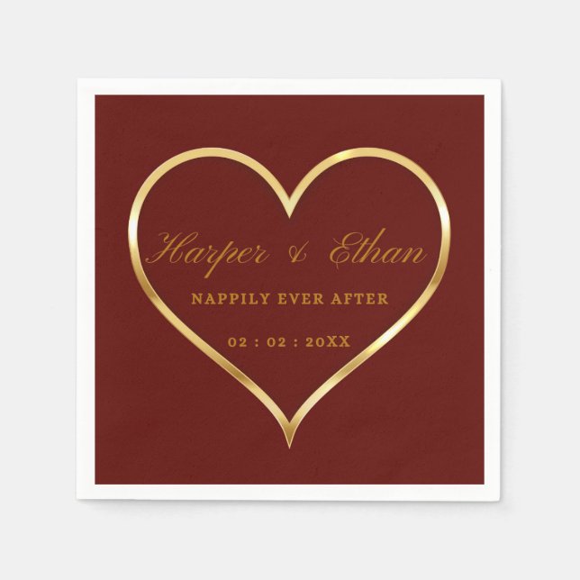 Serviette En Papier Élégante serviettes de Mariage monogramme personna (Devant)