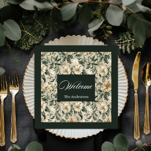 Serviette En Papier Élégante serviettes Green Gold personnalisées
