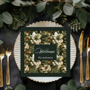 Serviette En Papier Élégante serviettes Green Gold personnalisées