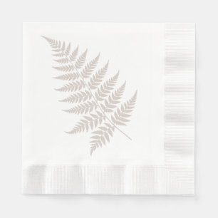 Serviette En Papier Élégante silhouette botanique de fougère taupe moc