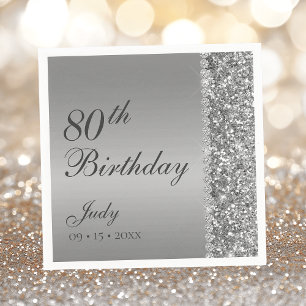 Serviette En Papier Elégante Soie 85e fête d'anniversaire