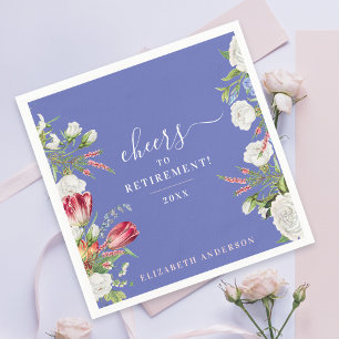 Serviette En Papier Élégante Soirée Lavande Retraite Florale