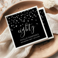 Elégante Soirée Noire Confetti 80ème anniversaire