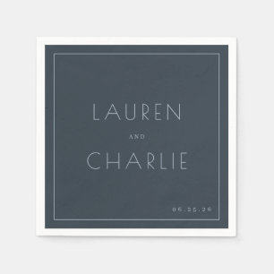 Serviette En Papier Élégante Typographie Marine