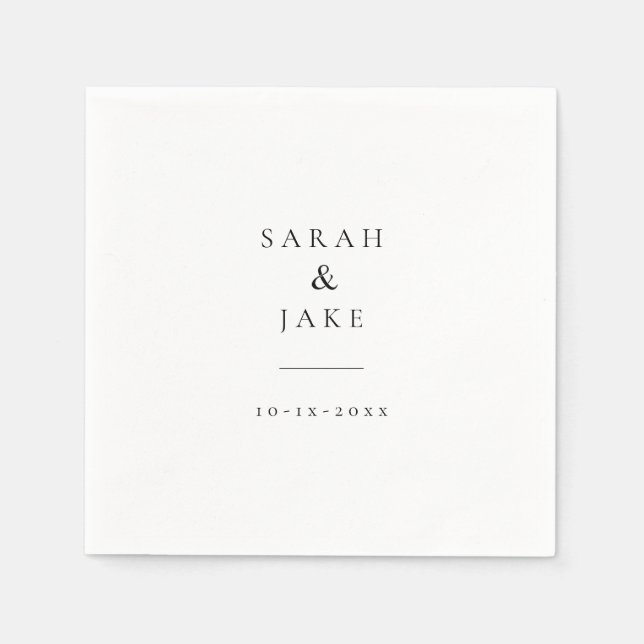 Serviette En Papier Élégante typographie : Moderne chic mariage CLASSI (Devant)