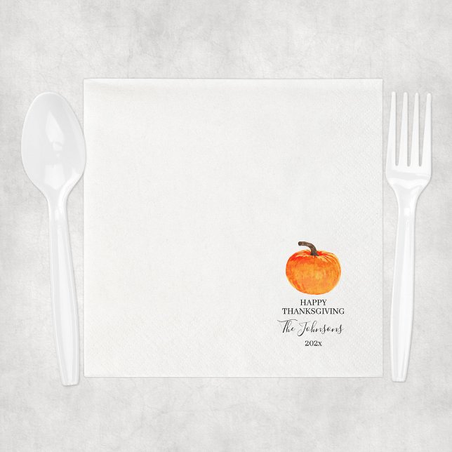 Serviette En Papier Élégante Typographie Script Famille Thanksgiving (Elegant Script Typography Family Thanksgiving Napkins
)