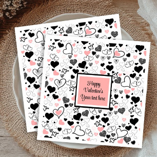 Serviette En Papier Élégante vaisselle de table avec croquis de cœur p