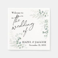 Elégante verdure Bienvenue au Mariage de