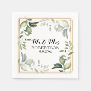 Serviette En Papier Élégante verdure botanique