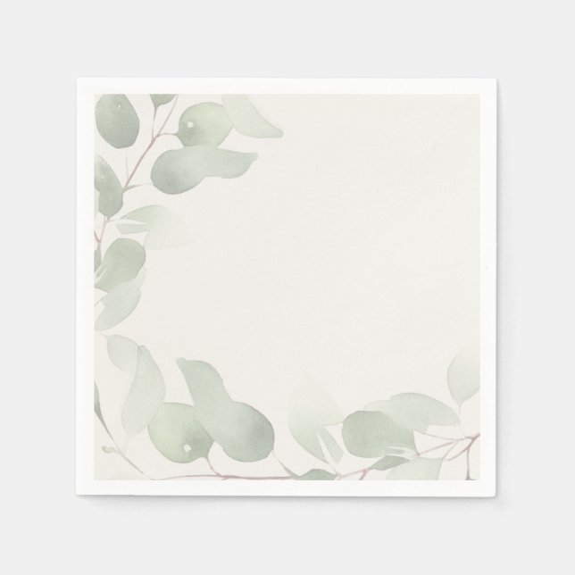 Serviette En Papier Élégante verdure d'eucalyptus (Devant)