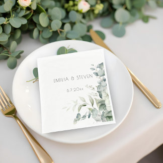 Serviette En Papier Elégante verdure d'Eucalyptus