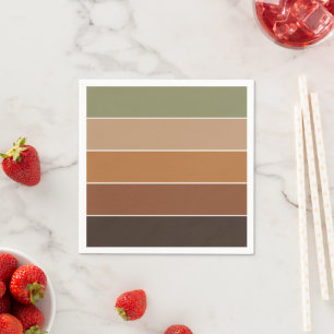Serviette En Papier Élégantes couleurs modernes d'automne rayées
