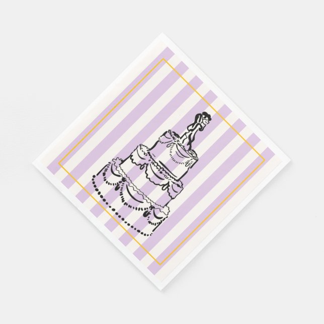Serviette En Papier Élégantes et fantaisistes rayures pastel  (Coin)