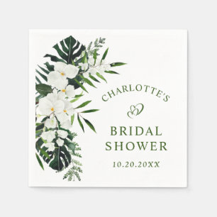 Serviette En Papier Élégantes Orchidées Blanches BOHÈME LANCEMENT DE M