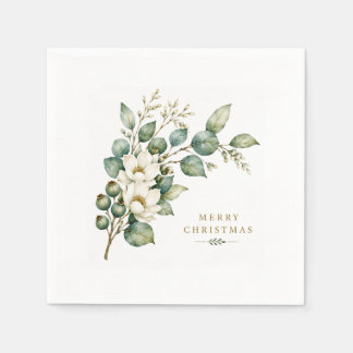 Serviette En Papier Élégantes Serviettes de Noël au Botanique Eucalypt