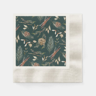 Serviette En Papier Élégantes serviettes d'hiver avec Pinecones