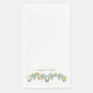 Serviette En Papier Élégants tournesols et feuillage Mariage personnal