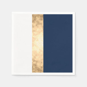 Serviette En Papier elegent gold, navy blue