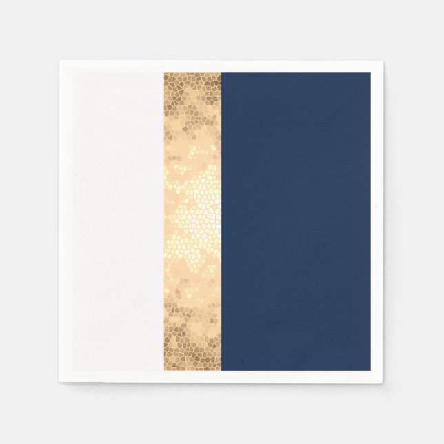 Serviette En Papier elegent gold, navy blue (Devant)