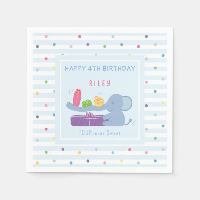Serviette En Papier Élémentaire Éléphant à Long Nez & Cadeaux Papier S (Devant)