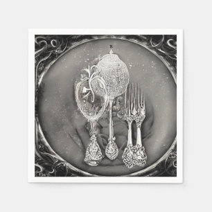 Serviette En Papier Eléments de mariage vintage surréalistes