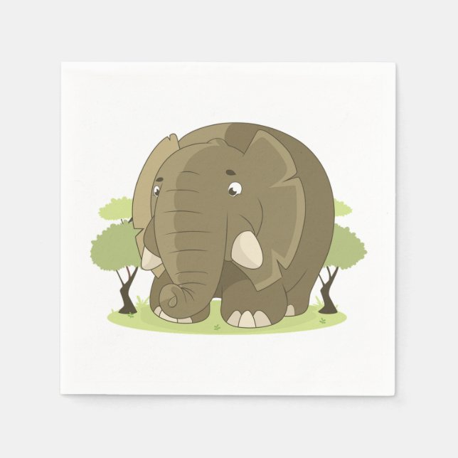 Serviette En Papier Éléphant (Devant)