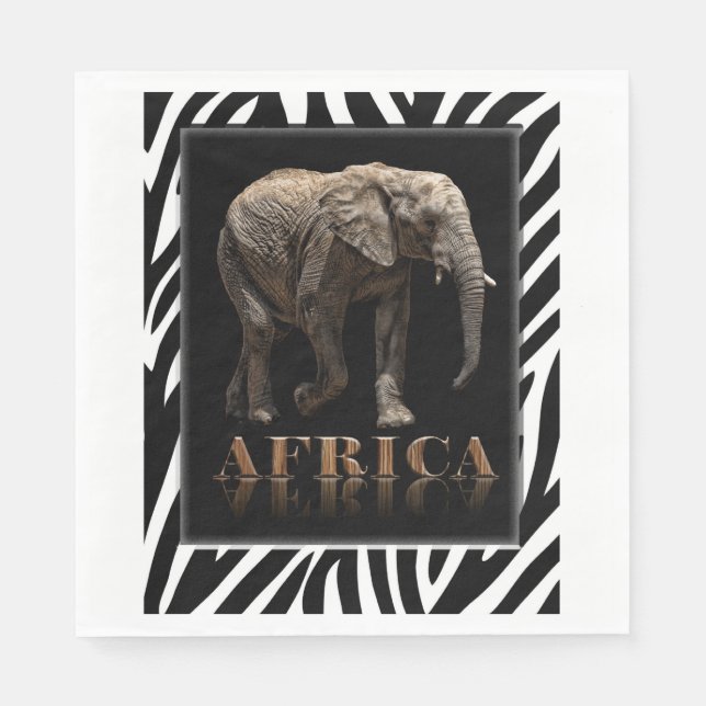 SERVIETTE EN PAPIER ÉLÉPHANT AFRICAIN (Devant)