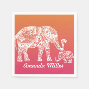 Serviette En Papier Eléphant au henné