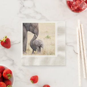 Serviette En Papier Eléphant avec photo bébé
