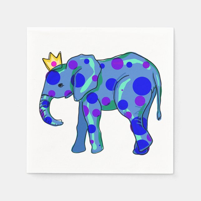 Serviette En Papier Eléphant avec serviettes Pois (Devant)