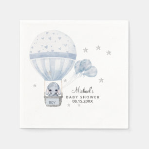 Serviette En Papier Eléphant baby shower avec ballon chaud à air