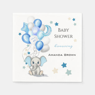 Serviette En Papier Eléphant bébé mignon avec ballons Baby shower garç