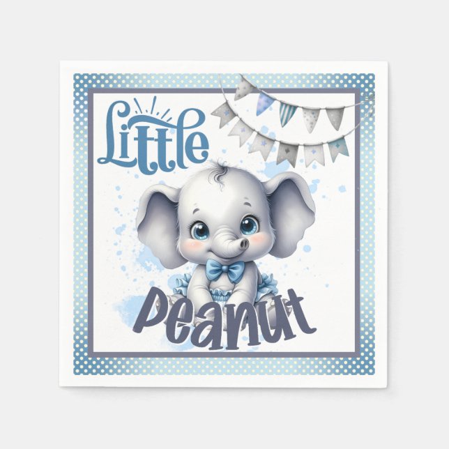 Serviette En Papier Eléphant bleu Cutie - Petite cacahuète (Devant)