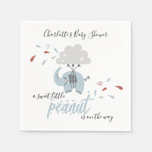 Serviette En Papier Eléphant Blue Cute Boy's Baby shower Napkins
